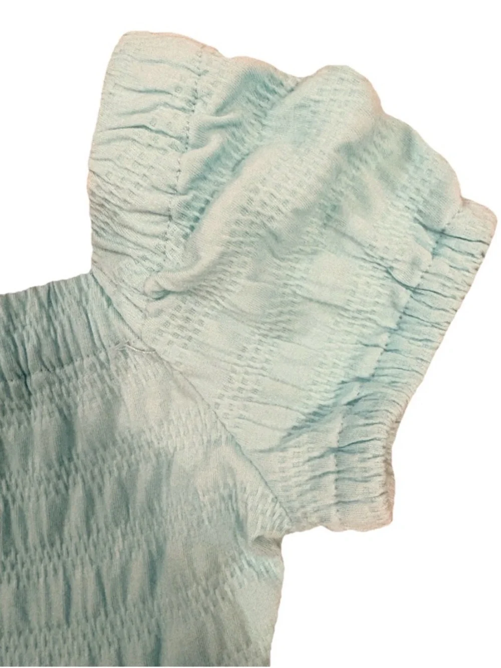 Children’s Place Aqua Pink Floral Dress Crinkle Top Elastic Girls Size 4 XS